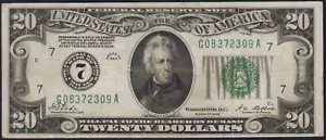 Fr.2050-G 1928 Chicago $20 Gold on Demand Numeric Seal Federal Reserve Note VF - Picture 1 of 2