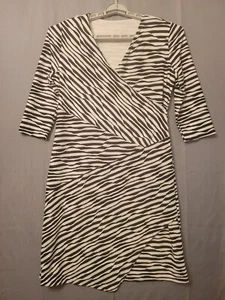 CHICO'S Sheath Dress BLACK/WHITE sz 1 Corpcore Office Siren Textured Lined Plus - Picture 1 of 12