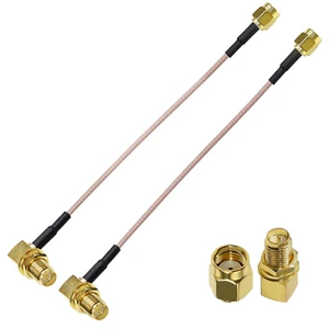 RP-SMA Coax Cable RG316 RP SMA Male to RP SMA Female Right Angle Wifi Antenna Ex - Picture 1 of 7