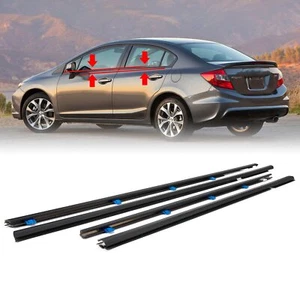 4er Pack Auto Außentür Fenster Zierleiste Dichtung Riemen für Honda Civic 2012-2015 - Bild 1 von 6