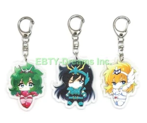 Set of 3 Saint Seiya Anime Acrylic Keychain Dragon Shiryuu, Hyouga Cygnus, Shun  - Picture 1 of 2