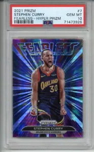 2021 PANINI PRIZM FEARLESS HYPER PRIZM #7 STEPHEN CURRY WARRIORS PSA 10 POP 6 - Picture 1 of 2