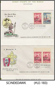 FILIPINAS 1961 SCOUTS FDC WH CUBIERTA DE ERROR LÍNEA SUPERIOR DE SOBREIMPRESIÓN DESPLAZADA A LA IZQUIERDA - Imagen 1 de 1