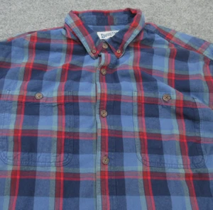 Duluth Camicia Uomo 2XL XXL Multicolore Plaid Relax Flanella Manica Lunga Bottoni - Foto 1 di 12