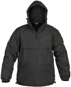 Mil-Tec Mens Combat Hooded WINDBREAKER ANORAK Windproof Black - Picture 1 of 2