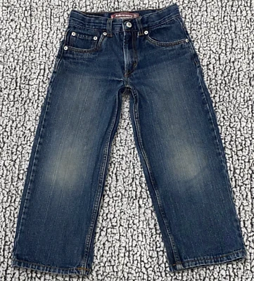 Pantalones de mezclilla Levi’s 569 para niños holgados azules talla 6 cintura ajustable lengüeta roja Foto 1 de 4