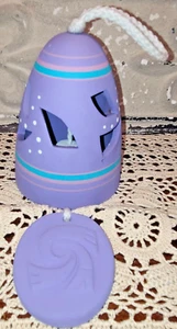 Carillon a vento vintage in gres viola ceramica sud-occidentale fatto a mano - Foto 1 di 5