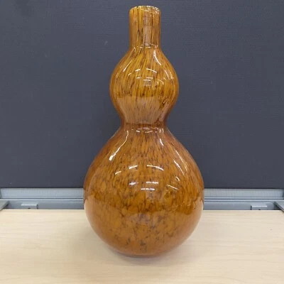 Jarrón Z Gallerie soplado a mano arte celine doble calabaza chocolate ámbar Foto 1 de 4