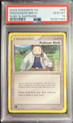 2003 Pokémon EX Ruby & Sapphire 89 Professor Birch PSA 10 - Image 1 of 2