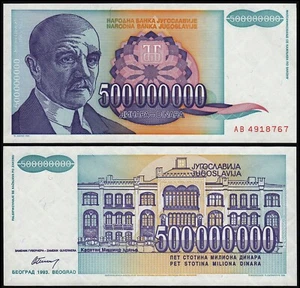 JUGOSLAWIEN 500000000 DINARA (P134) 1993 UNC - Bild 1 von 1