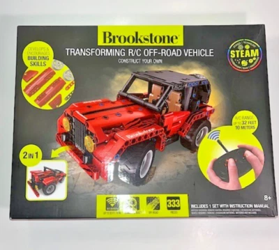 Brookstone Build Your Own Transforming R/C Off Road Vehicle Jeep Tractor Red NEW - Image 1 of 4