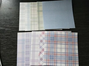 8cm square origami paper checked pattern blue purple green hue 20pc - Picture 1 of 3