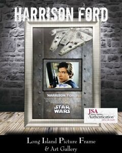 Harrison Ford Han Solo Signed Star Wars Photo Custom Framed Display JSA LOA