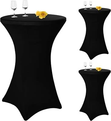 STRETCH STEHTISCH HUSSE FÜR BISTROTISCH Ø 60 70 80 CM ELEGANTE MASCHINENWÄSCHE  - Bild 1 von 4