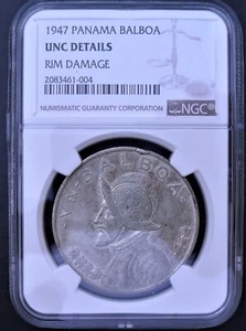 1947 Panama Balboa, NGC UNC. details , nice silver coin #1328 - Picture 1 of 4