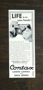 Vintage 1937 Contax Candid Camera Zeiss Lenses Original Ad 721 - Picture 1 of 1