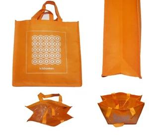 NUOVO Kikkoman Tote Shopping Bags, Doppio Cinghie Tessuto Arancione Promozionale Limitata - Foto 1 di 8