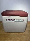 Coleman Personal 8 Cooler 5272 Lunch Camping USA Vintage White Maroon Lid 1987
