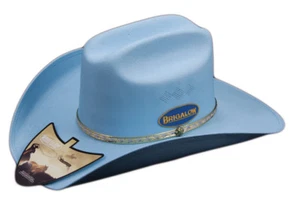 KIDS WESTERN DESIGN RIGID COLOURED CHEYENNE HAT ONE SIZE FITS ALL LITE BLUE - Picture 1 of 2