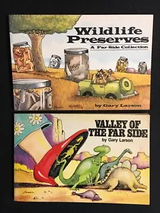 Lot Gary Larson WILDLIFE PRESERVES 1989 + VALLEY OF THE FAR SIDE 1985 3rd Printg - Picture 1 of 6