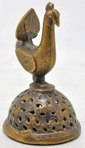 Antique Brass Bathing Scrubber Original Old Hand Crafted Fine Bird Design Engrav - Picture 1 of 7