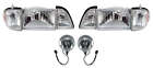 1987-1993 Ford Mustang GT Euro Clear Headlights w/ Amber Sides & Fog Lights
