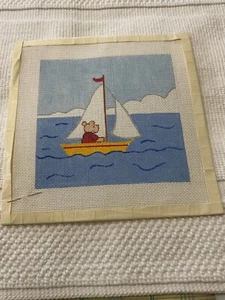 HP NEEDLEPOINT SAILING BEAR - Picture 1 of 2