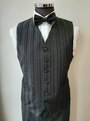 Men's Wedding or Evening Dinner Wear Waistcoats in Black - Image 1 of 2