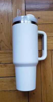 Stanley 40oz RÉPLICA Vaso Pajita Taza Caliente o Fría METAL BLANCO Foto 1 de 3