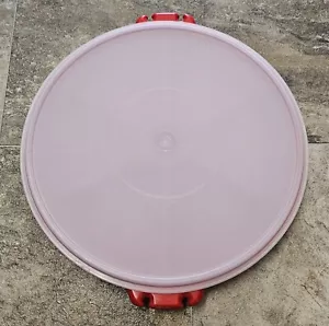 Tupperware Behälter rund rot 405-9 Abschnitte und klar 224-19 Deckel - Bild 1 von 7