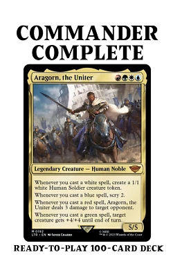 Aragorn, the Uniter LotR MULTICOLOR LEGENDS Magic MTG Custom Commander Deck - Image 1 of 4