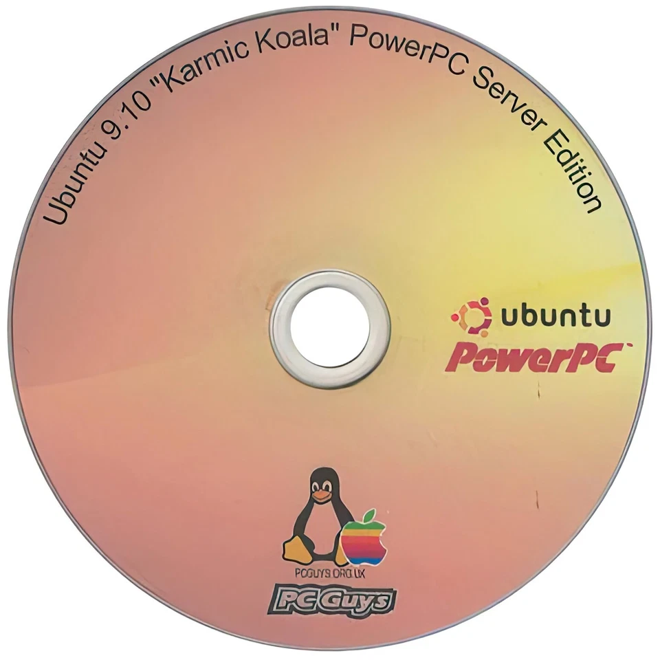 Ubuntu 9.10 Karmic Koala PowerPC Server Edition DVD Install Apple Mac G3 G4 G5 I - Image 1 of 1