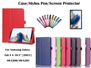 Flip PU Leather Cover Case for Samsung Galaxy Tab A 8 10.5" (2021) X200/X205 - Picture 1 of 10