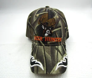 Deer Hunter Black Front Camouflage Camo Embroidered Cap Hat - Picture 1 of 6