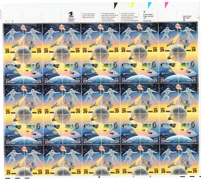 Scott #2634a (2631-34) Space Accomplishments Full Sheet of 50 Stamps - MNH - Image 1 of 2