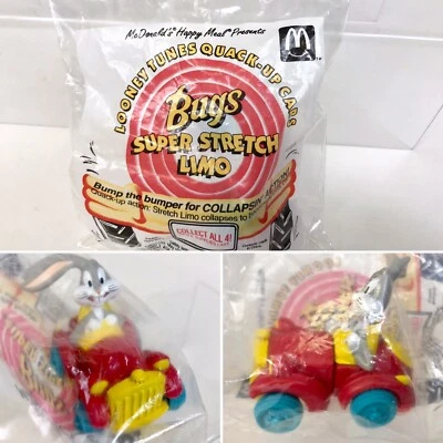 Игрушка McDonalds Happy Meal ~ шарлатанские автомобили Looney Tunes ~ суперэластичный лимузин Bugs - Изображение 1 из 4