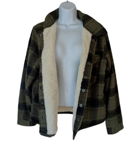 Lucky Brand Fleece-lined Plaid Jacket Women's Size Medium - Picture 1 of 11