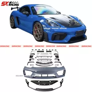 Upgrades GT4RS Style Front Bumper Bodykits Fits Porsche 718 981 Boxster Cayman - Picture 1 of 12