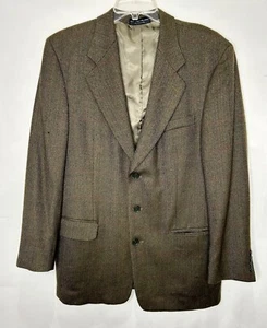 Gianfranco Ruffini Italy Men’s Blazer sz 42L 100% Lamb’s Wool Brown Tweed Jacket - Picture 1 of 12