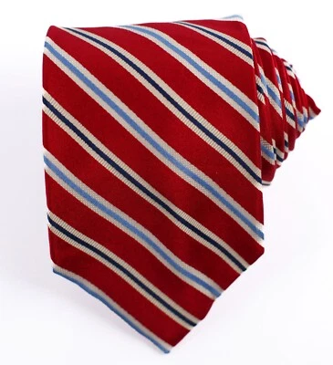 Jos. A. Bank Mens Repp Tie Red White Blue Stripes 60” x 3.5” EUC - Image 1 of 4