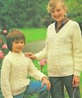 1086 Children's Sweaters 24-32" Aran Vintage Knitting Pattern Reprint