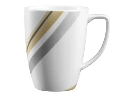 ❤️ 1 taza de porcelana Corelle Square MURET 12 OZ taza dorada marrón gris negra Foto 1 de 2