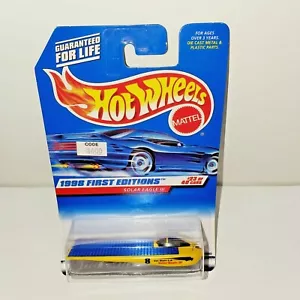 1998 Hot Wheels First Editions Yellow & Blue Solar Eagle III Collector #650 -New - Picture 1 of 4