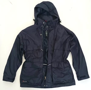 NWT Stormtech Blue Nylon Jacket Full Zip Pockets Foldaway Hood Cord Waist Sz L - Picture 1 of 10