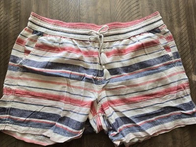 Sonoma Shorts Womens Size XL  Linen Cotton Pockets  Shorts Striped Pockets - Image 1 of 4