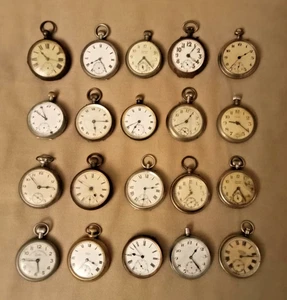 Lot of 20 Antique Gents Pocket Watches Spares & Repairs c1870-1930 - Picture 1 of 12
