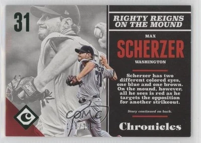 2017 Panini Chronicles Green /199 Max Scherzer #28 - Image 1 of 2