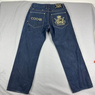 Coogi Mens Jeans 34x32 Blue Regular Fit Dark Wash Cotton Baggy Loose Skater Y2K - Image 1 of 4