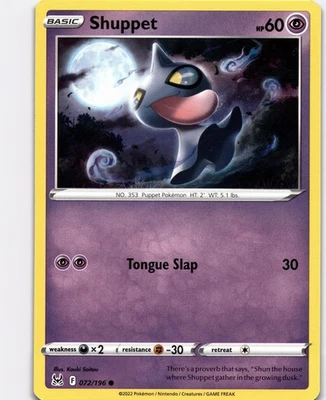 Shuppet Common SWSH11: Lost Origin 072/196 NM Pokemon - Image 1 of 2