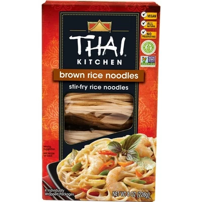 Gluten Free Thai Kitchen Brown Rice Noodles 8oz | Vegan Healthy Pasta - Image 1 of 4